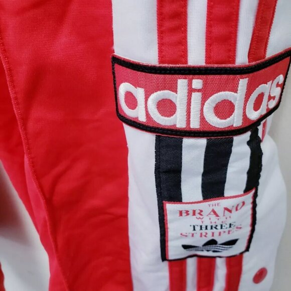 Adidas Button Side Tracksuit Sports Sweats Activewear Red Size US M Logo! - Picture 4 of 7